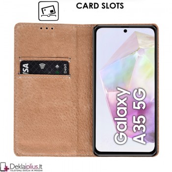 Telone grynos odos dėklas - juodas (Samsung A35 5G) Telone grynos odos dėklas - juodas (Samsung A35 5G)